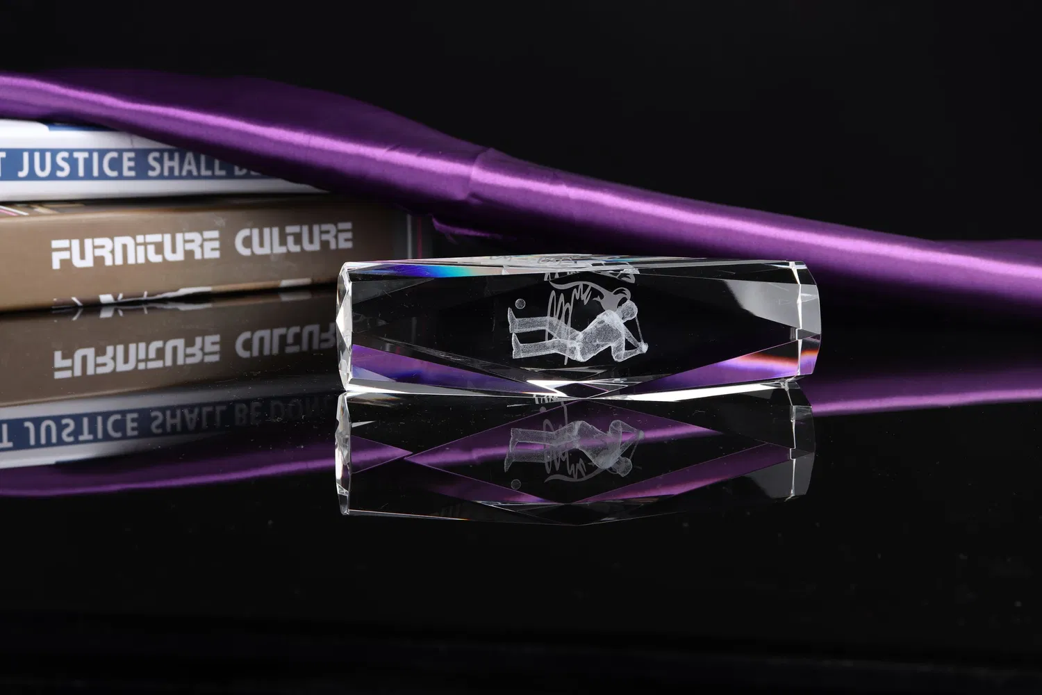 Mestiere fermacarte cubo con incisione laser 3D per regalo di cristallo