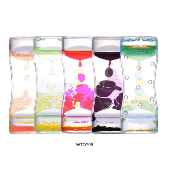 Decorazione domestica Orologio liquido da scrivania in acrilico, gorgogliatore di movimento Clessidra colorata timer giocattolo sensoriale